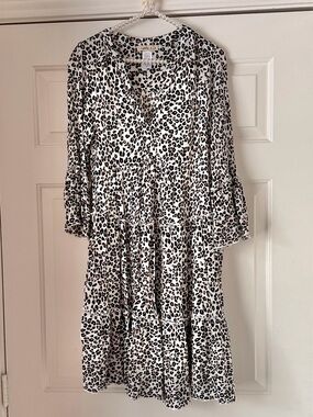 Camille & Co White Leopard Tiered Dress